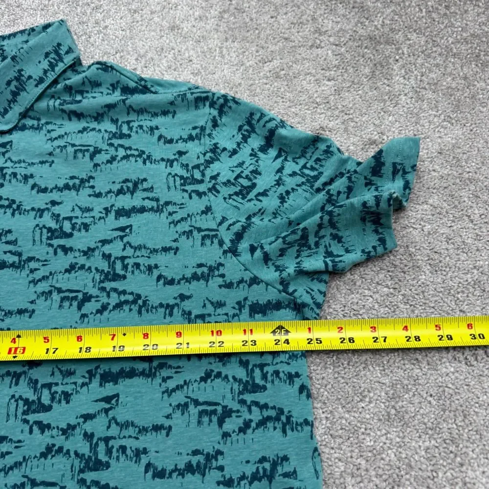 Adidas Abstract Double Eagle Pro-Am Polo Shirt Men Large Green Short Sleeve Golf